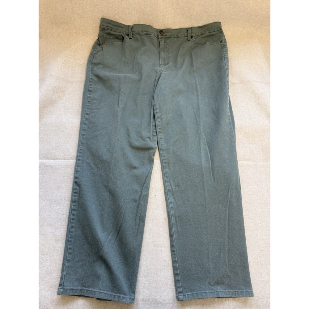 Gloria Vanderbilt Amanda Women's Jeans Plus Size 22W Straight Leg Olive GreenGlo